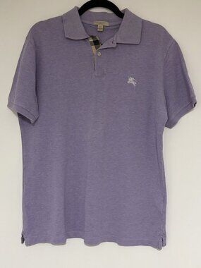 Burberry Brit Men’s Purple Cotton Logo Short Sleeve Polo Shirt Size Medium